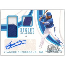 Vladimir Guerrero Jr. 2019 Panini Immaculate Dugout Rookie Dual Patch Auto Card 5/7