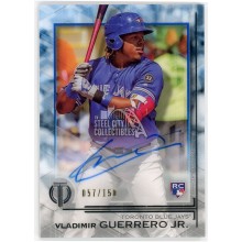 Vladimir Guerrero Jr. 2019 Topps Tribute Blue Rookie Auto Card #TA-VGJ 057/150