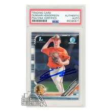 Gunnar Henderson 2019 1st Bowman Chrome Autograph Card #BDC-22 PSA/DNA