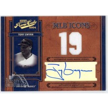 Tony Gwynn 2004 Donruss Playoff Prime Cuts MLB Icons Patch Autograph Card 13/19