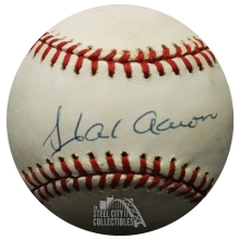 Hank Aaron Autographed Diamond Little League Baseball- JSA LOA Y59499