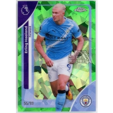Erling Haaland 2026 Topps Chrome Sapphire Premier League Green Card #125 55/99