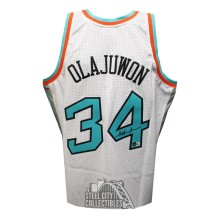 Hakeem Olajuwon Autographed Mitchell & Ness 1996 All Star LARGE Basketball Jersey - BAS