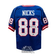Hakeem Nicks Autographed New York Custom Blue Football Jersey - BAS