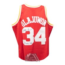 Hakeem Olajuwon Autographed Houston Rockets Mitchell & Ness Basketball Jersey - Fanatics