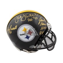 Steel Curtain Jack Ham Jack Lambert Andy Russell Autographed Steelers Mini Helmet JSA