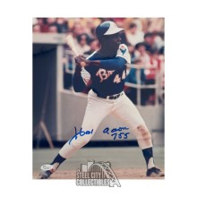 Hank Aaron Autographed Atlanta Braves 11x14 Baseball Photo - JSA (Blue Jersey)