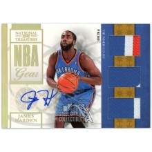 James Harden 2009-10 Panini Playoff National Treasures NBA Gear Rookie Patch Autograph Card #5 34/49