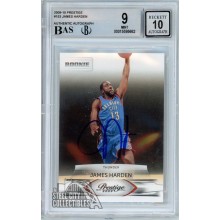 James Harden 2009-10 Panini Prestige Autograph Rookie Card #153 BGS 9 BAS 10