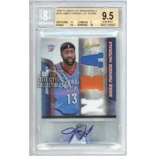 James Harden 2009-10 Panini Absolute Premiere Materials Rookie Autograph Card #146 177/499 BGS 9.5
