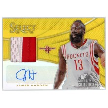 James Harden 2013-14 Panini Select Gold Patch Autograph Card #15 02/10
