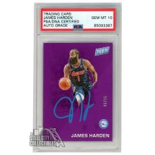 James Harden 2022 Panini Father's Day Purple Autograph Card #6 /25 PSA/DNA 10 (Blue)
