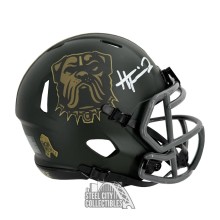 Harold Fannin Autographed Cleveland Browns 2025 Salute To Service Mini Football Helmet - JSA