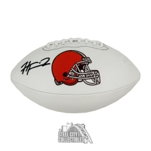 Harold Fannin Autographed Cleveland Browns White Logo Football - JSA