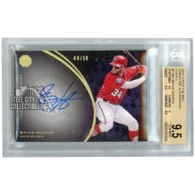 Bryce Harper 2016 Topps The Mint Franchise Purple Autograph Card #FA-BH 48/50 BGS 9.5 AUTO 10