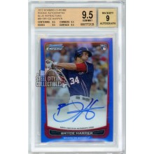Bryce Harper 2012 Bowman Chrome Blue Autograph Rookie Card #RA-BH 78/99 BGS 9.5