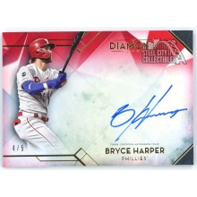 Bryce Harper 2020 Topps Diamond Icons Red Autograph Card #DIA-BH 4/5