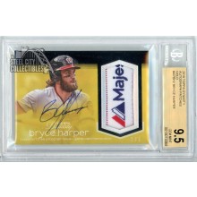 Bryce Harper 2018 Topps Dynasty Majestic Tag Patch Autograph Card #AP-BH2 1/1 BGS 9.5