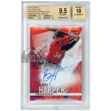 Bryce Harper 2017 Topps Finest Red Wave Autograph Card #FA-BH 23/25 BGS 9.5 AUTO 10