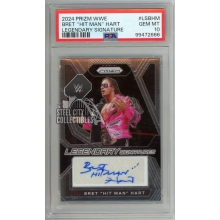 Bret Hart 2024 Panini Prizm WWE Legendary Autograph Card #LS-BHM PSA 10