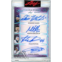 Hasek Brodeur Potvin Joseph 2020-21 Leaf Pearl Quad Autograph Card #S4-03 3/3