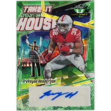 TreVeyon Henderson 2022 Leaf Valiant Take It To The House Green Autograph Card #TH-TH2 25/30