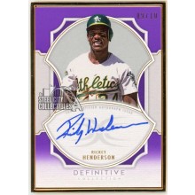 Rickey Henderson 2020 Topps Definitive Framed Purple Autograph Card #DCFA-RH 9/10