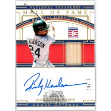 Rickey Henderson 2020 Panini National Treasures HOF Relic Auto Card 10/10