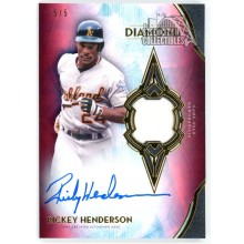 Rickey Henderson 2021 Topps Diamond Icons Red Patch Autograph Card #SPA-RH 5/5