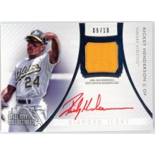 Rickey Henderson 2017 Topps Diamond Icons Patch Autograph Card #AR-RH 09/10