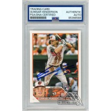 Gunnar Henderson 2023 Topps Rookie Autograph Card #206 PSA/DNA Authentic (Smear)