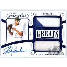 Rickey Henderson 2020 Panini Flawless Greats Sapphire Dual Patch Auto Card 2/5