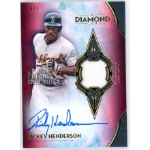 Rickey Henderson 2021 Topps Diamond Icons Red Patch Autograph Card #SPA-RH 4/5