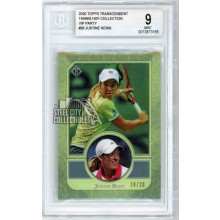 Justine Henin 2020 Topps Transcendent Tennis VIP Green Card #26 /20 BGS 9