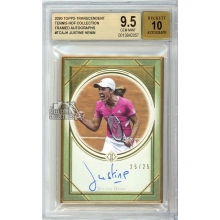 Justine Henin 2020 Topps Transcendent Tennis HOF Autograph Card #TCA-JH /25 BGS 9.5