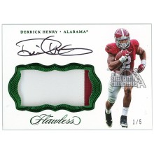 Derrick Henry 2017 Panini Flawless Collegiate Green Patch Auto 1/5