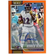 Derrick Henry 2026 Topps Orange Foil Autograph Card #16 7/25