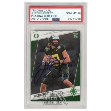 Justin Herbert 2020 Panini Chronicles Draft Phoenix "Go Ducks!" Autograph RC Card #5 PSA/DNA 10
