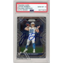 Justin Herbert 2020 Panini Prizm Autograph Rookie Card #325 PSA/DNA 10