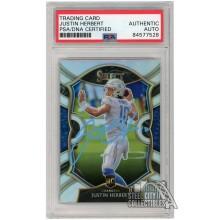 Justin Herbert 2020 Panini Select Concourse Silver Autograph RC Card #44 PSA/DNA