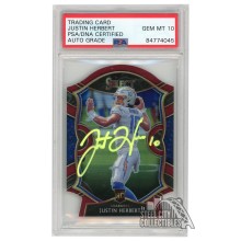 Justin Herbert 2020 Panini Select Concourse Maroon Die-Cut Autograph RC Card #44 PSA/DNA 10 (Yellow)