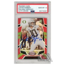 Justin Herbert 2020 Panini Chronicles Draft Certified Red Autograph RC Card #4 PSA/DNA 10