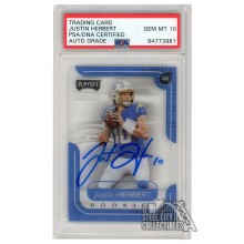 Justin Herbert 2020 Panini Chronicles Playoff Momentum Autograph RC Card #M-3 PSA/DNA 10