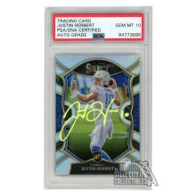 Justin Herbert 2020 Panini Select Concourse Silver Autograph RC Card #44 PSA/DNA 10 (Yellow)