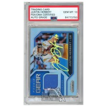 Justin Herbert 2020 Panini Prizm Rookie Gear Autograph RC Card #19 PSA/DNA 10 (Yellow)