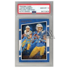 Justin Herbert 2020 Panini Donruss Rookie Gridiron Kings Autograph Card #RGK-JH PSA/DNA 10 (Light Blue)