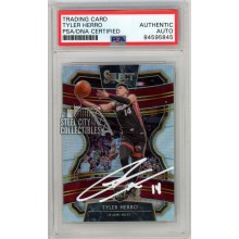 Tyler Herro 2019-20 Panini Select Concourse Silver Autograph Rookie Card #63 PSA/DNA (White)