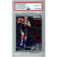 Tyler Herro 2019-20 Panini Prizm Rookie Patch Autograph Card #SS-THR PSA/DNA 10