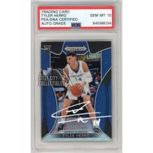 Tyler Herro 2019-20 Panini Prizm Draft Blue Autograph Rookie Card #79 PSA/DNA 10 (White)