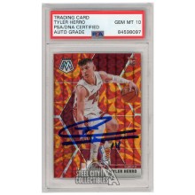 Tyler Herro 2019-20 Panini Mosaic Reactive Orange Autograph RC Card #223 PSA/DNA 10